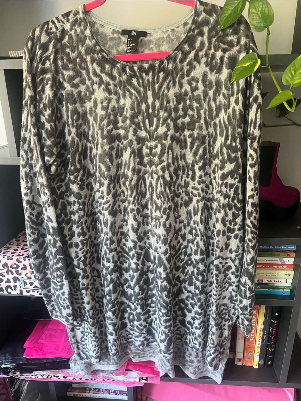 H&M Gray & Black Animal Print Tunic